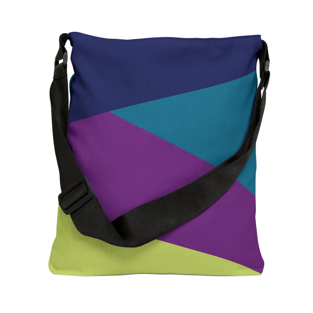 Colorblock Geometric Tote Bag — Adjustable Strap, Bright Abstract Pattern