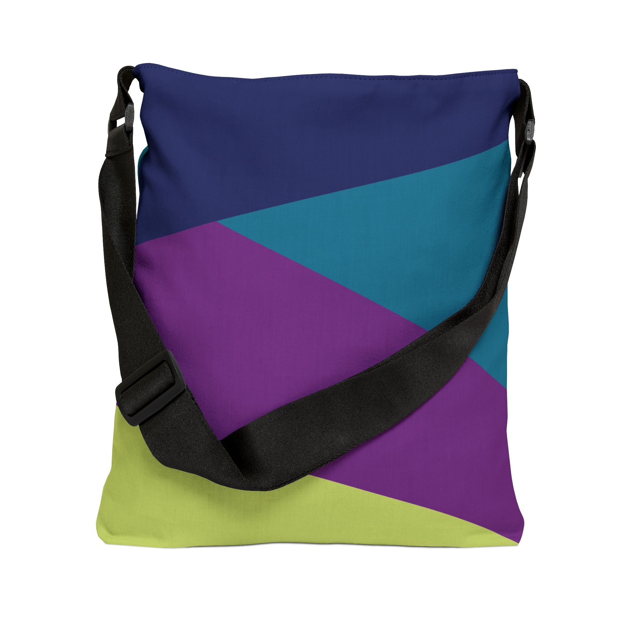 Colorblock Geometric Tote Bag — Adjustable Strap, Bright Abstract Pattern