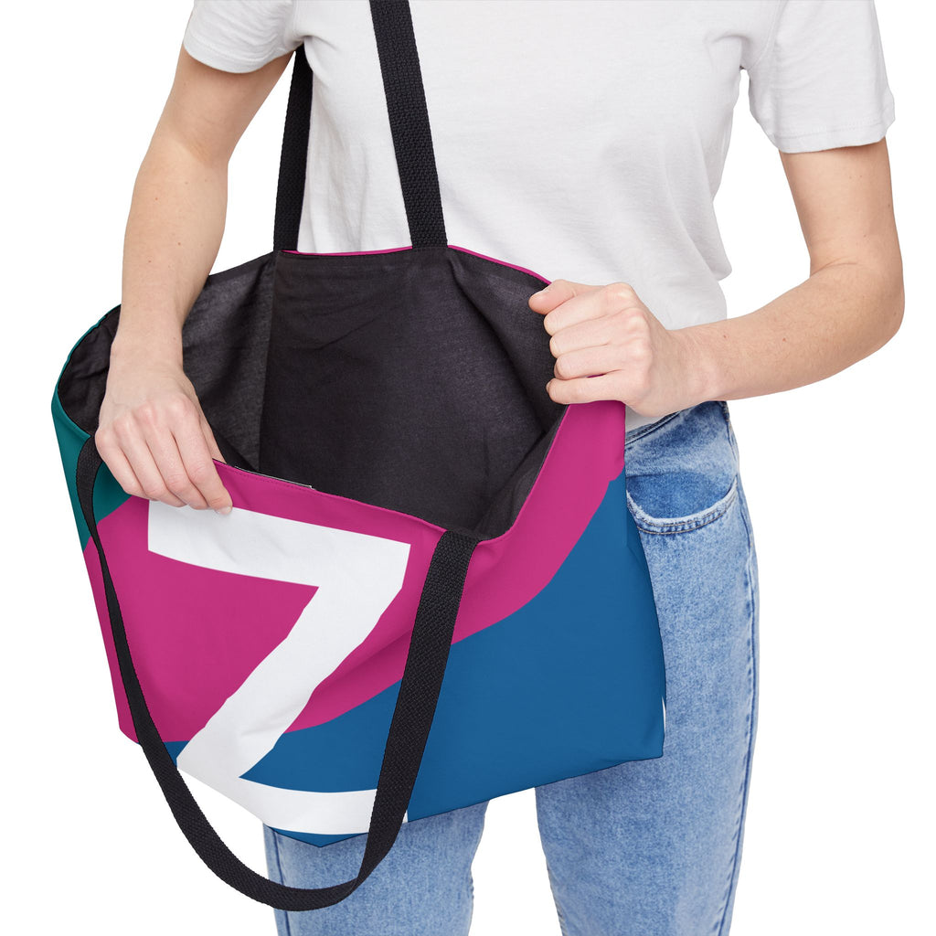 Personalized 'Z' Colorblock Tote Bag — Monogram Weekender Tote