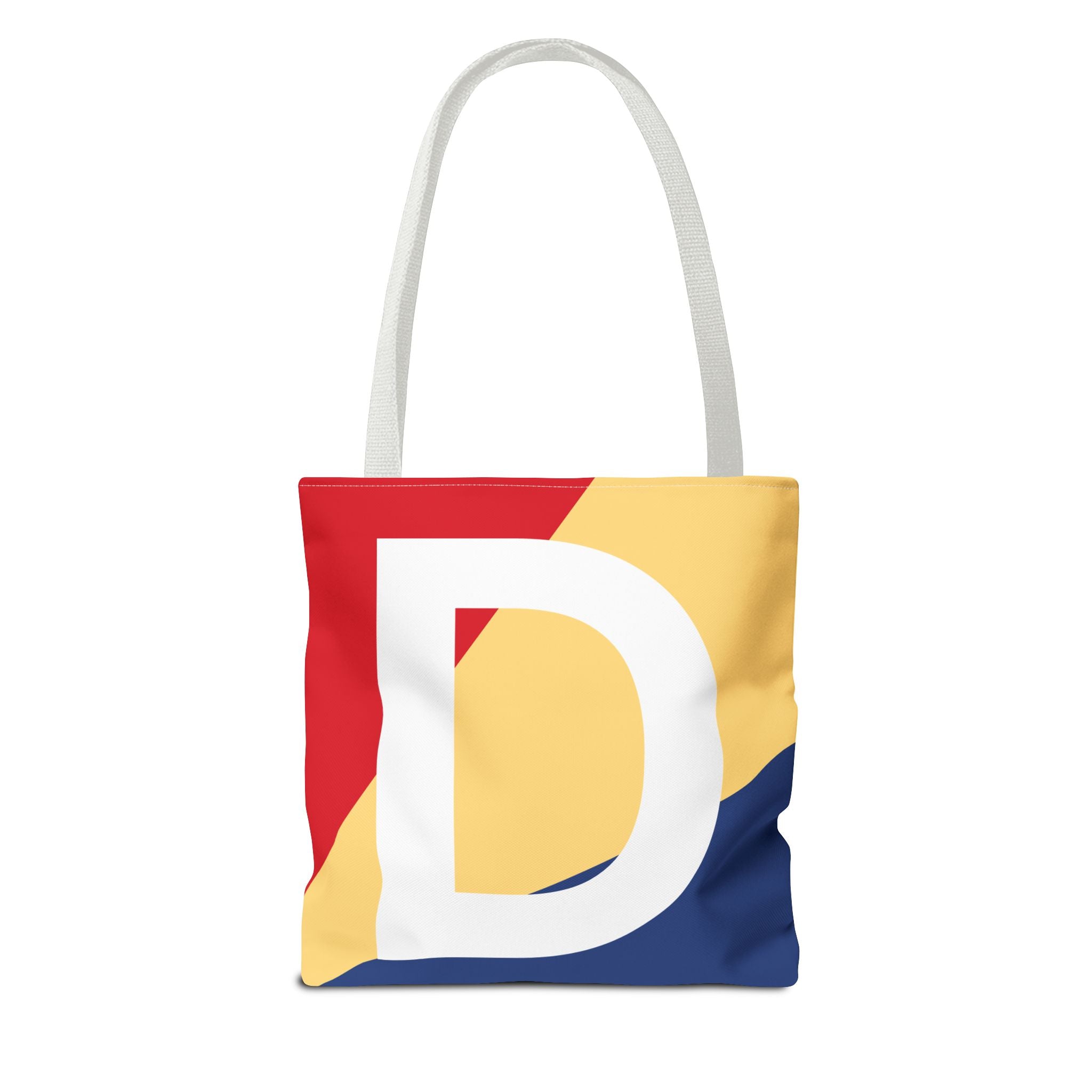 Monogram 'D' Colorblock Tote Bag — Personalized Initial D Shoulder Tote