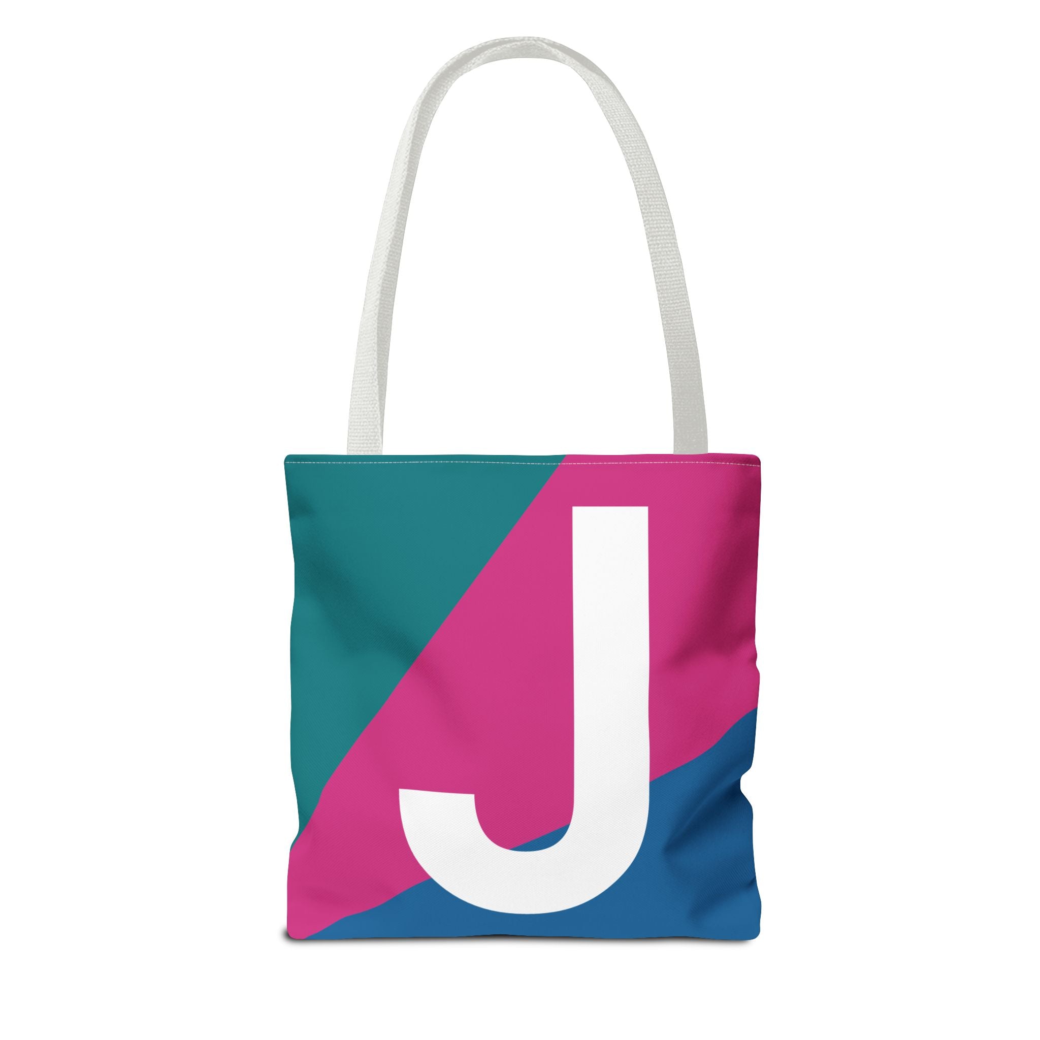 Monogram 'J' Colorblock Tote Bag — Personalized Initial J Shoulder Tote