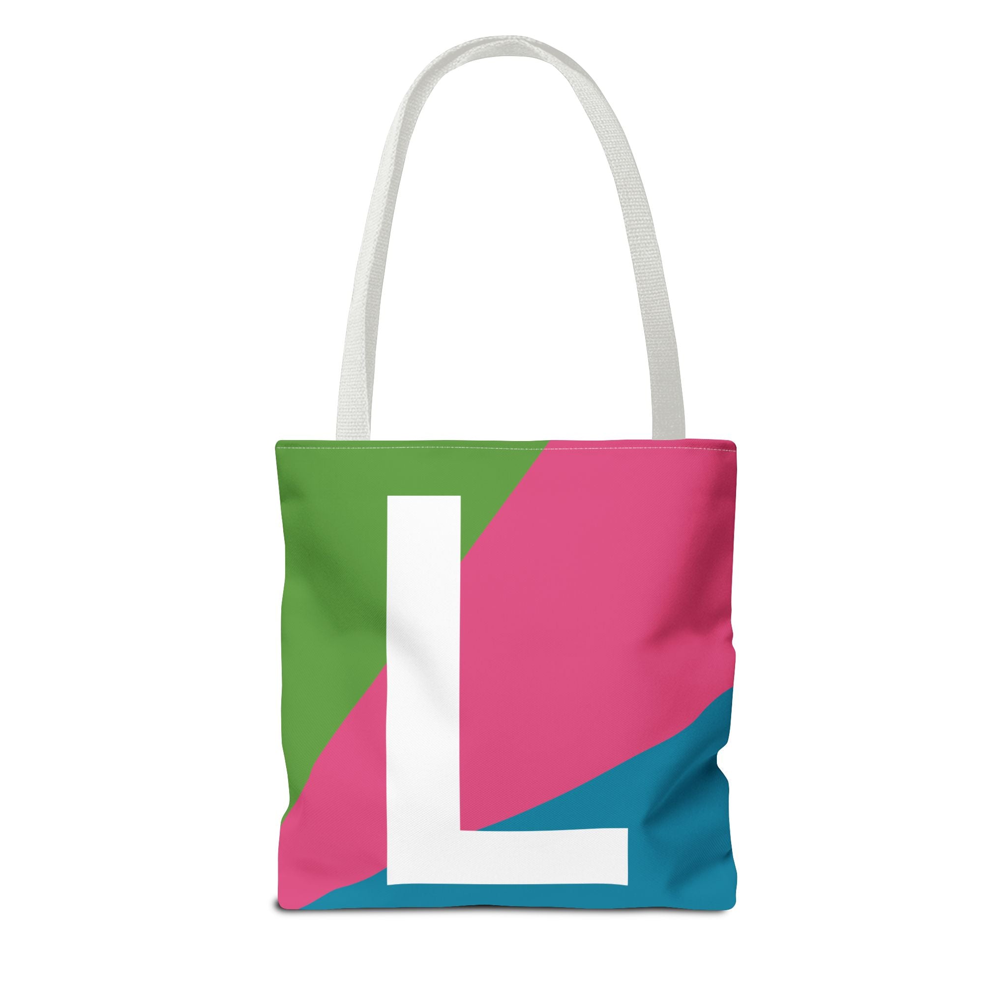 Monogram 'L' Colorblock Tote Bag — Personalized Initial L Shoulder Tote