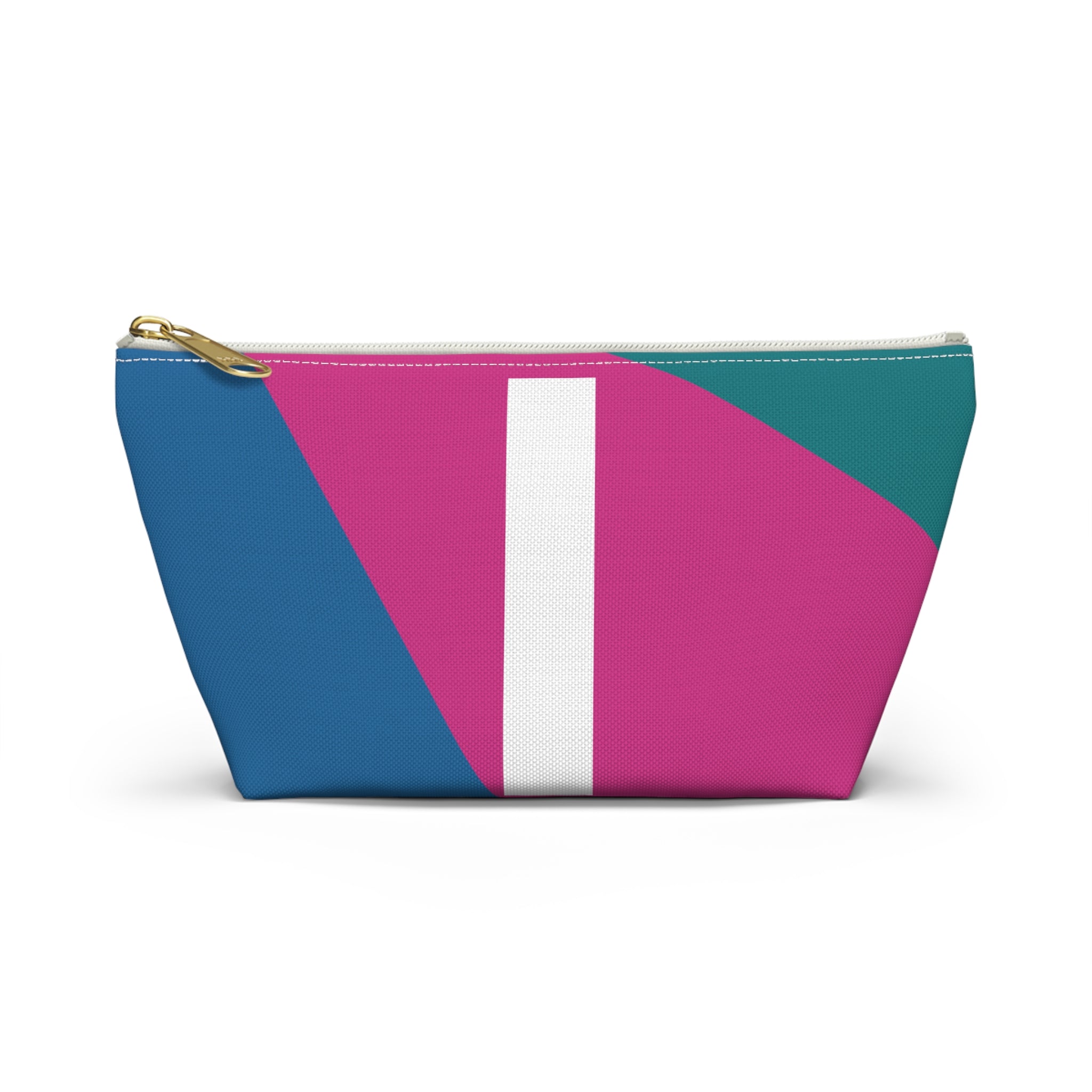 Initials Colorblock Accessory Pouch — Monogram I T-Bottom Cosmetic Bag