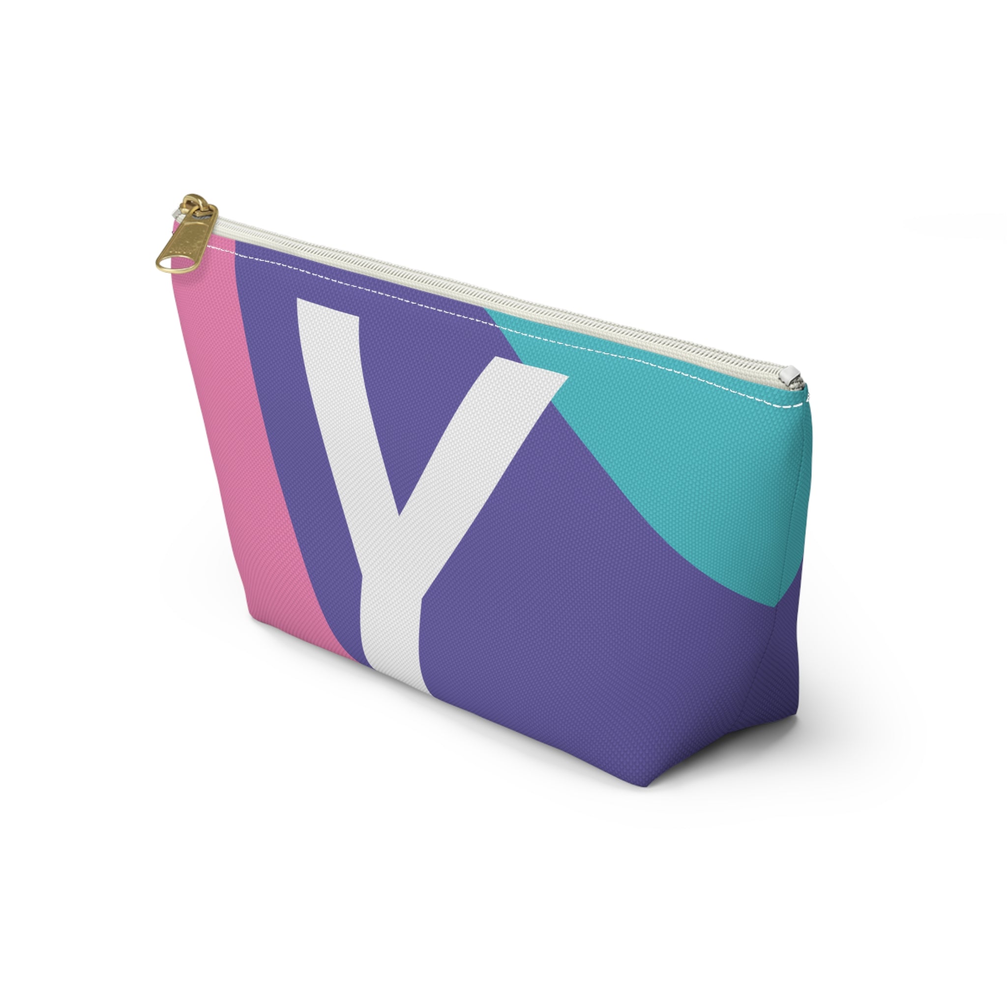 Colorblock Accessory Pouch — Monogram Y T-Bottom Cosmetic Bag