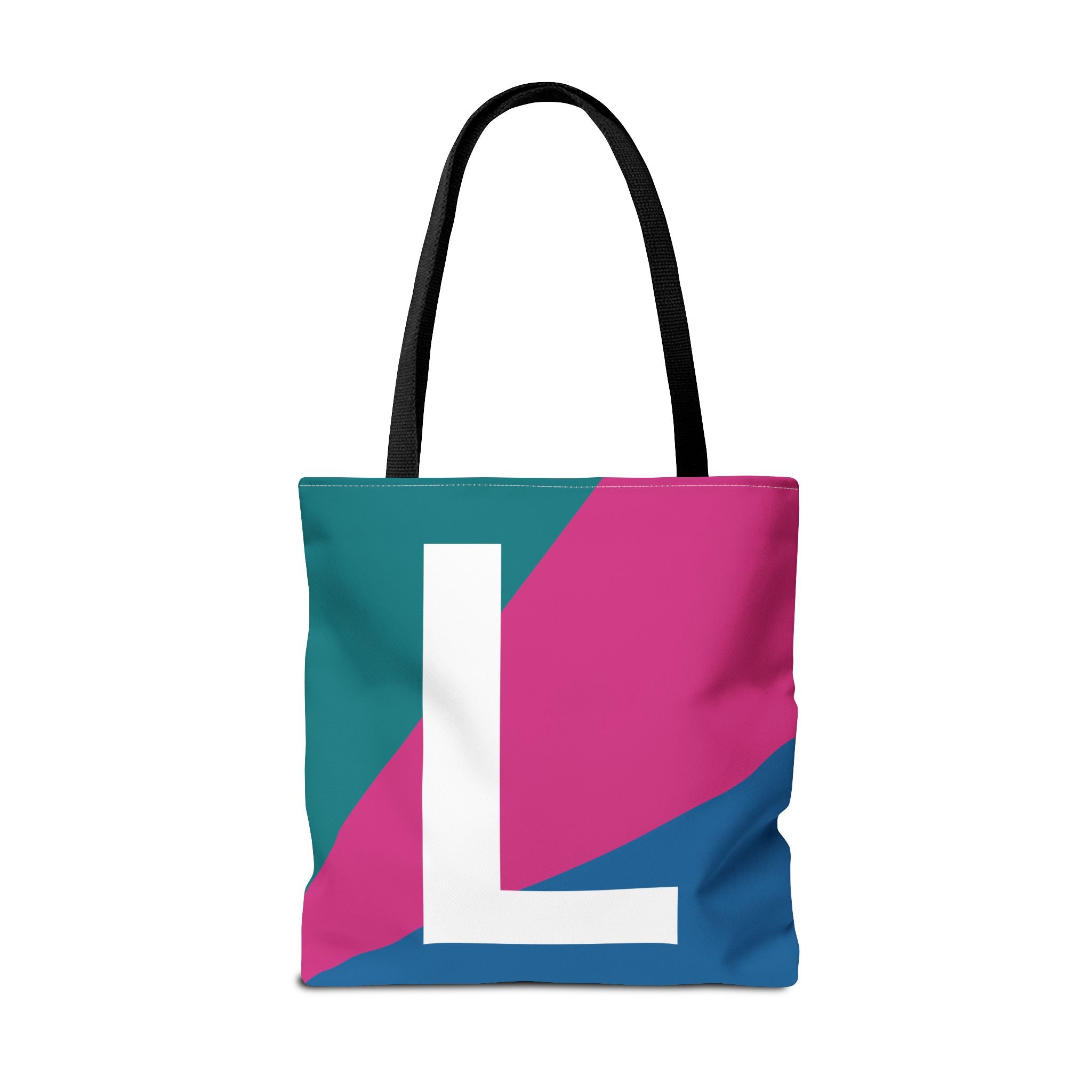 Monogram 'L' Colorblock Tote Bag — Personalized Initial L Shoulder Tote