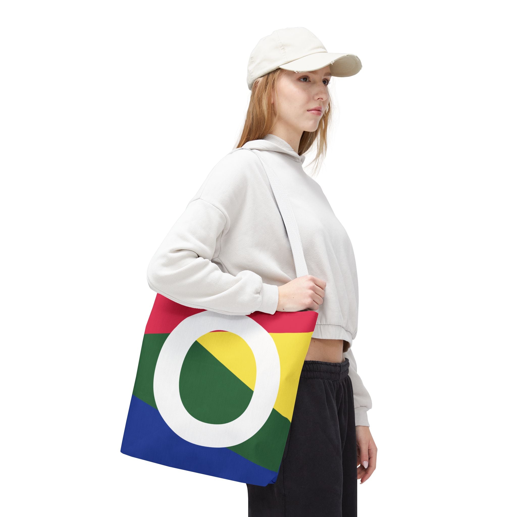 Monogram 'O' Colorblock Tote Bag — Personalized Initial O Shoulder Tote