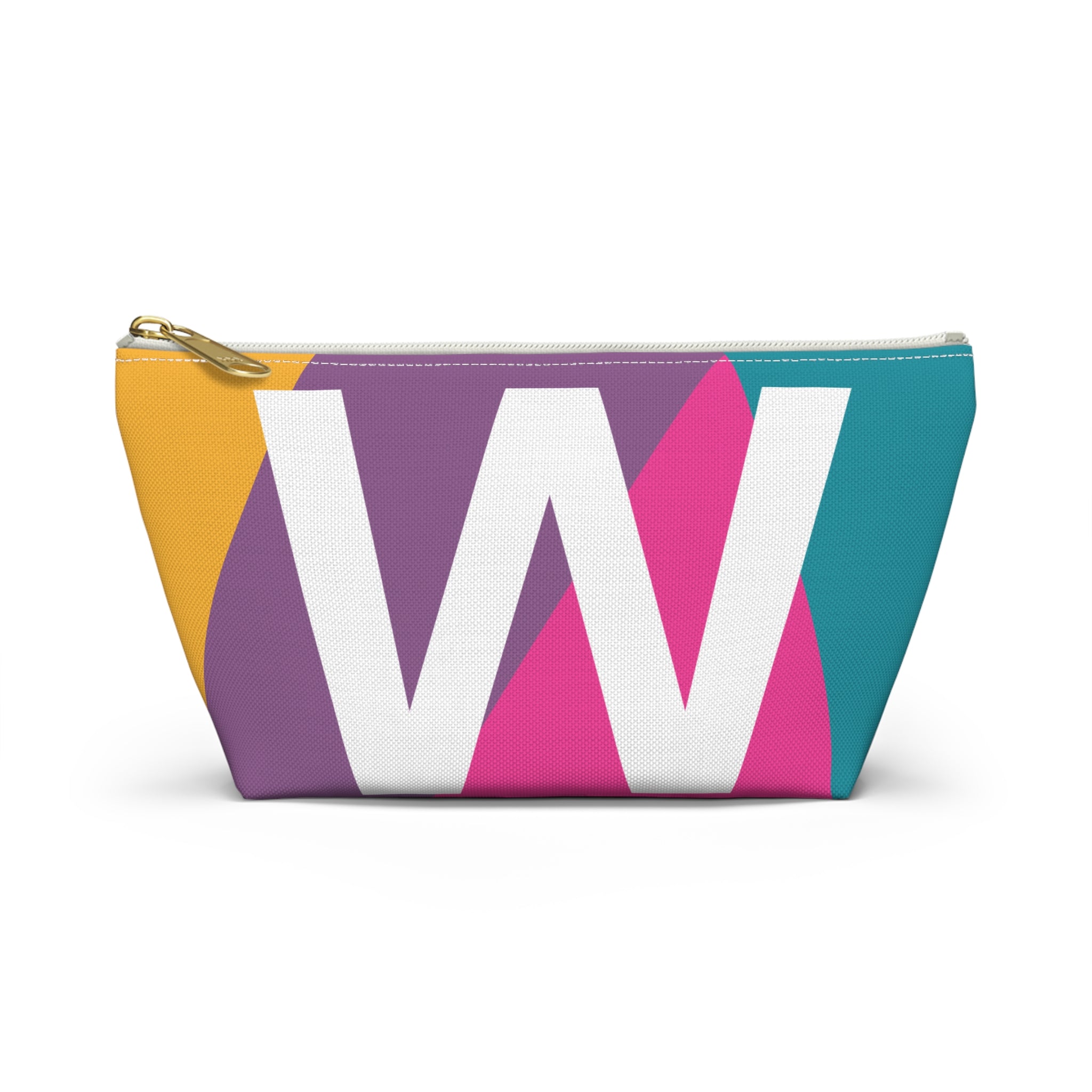 Initials Colorblock Accessory Pouch — Monogram W T-Bottom Cosmetic Bag