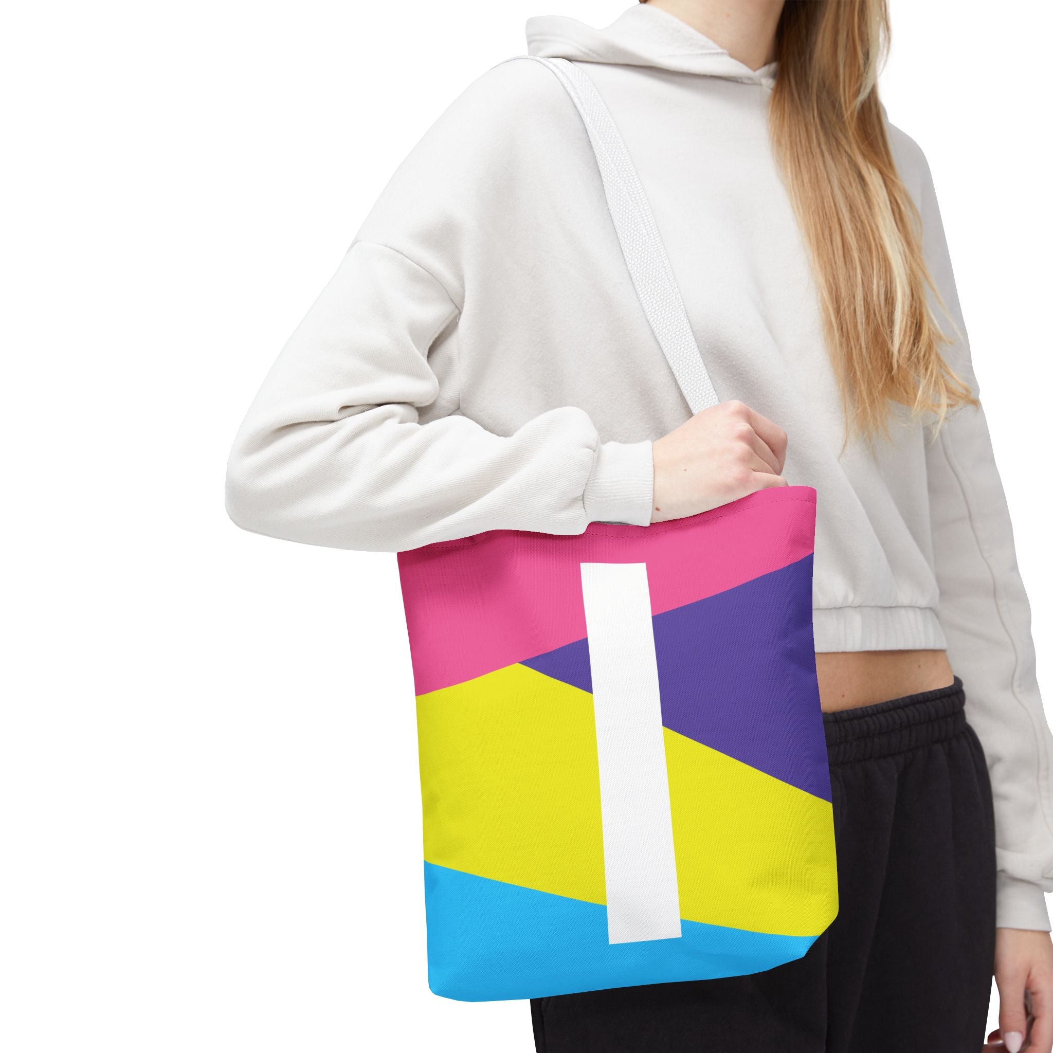 Monogram 'I' Colorblock Tote Bag — Personalized Initial I Shoulder Tote