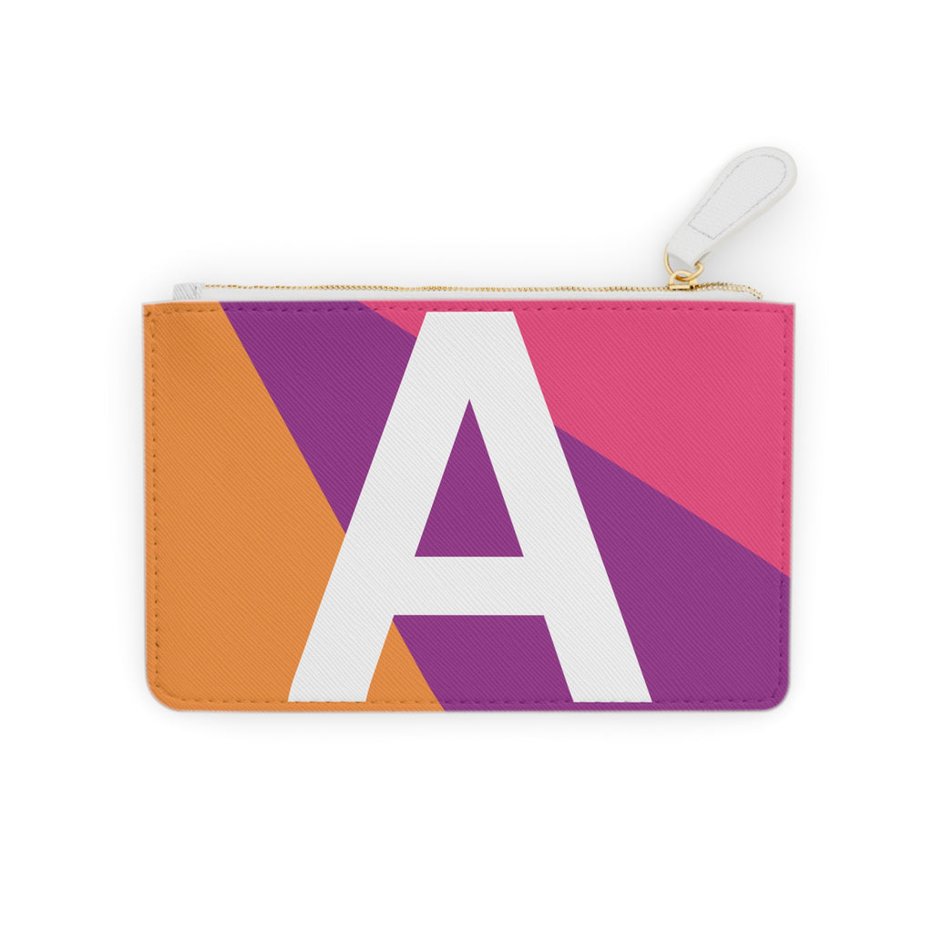 Initial A Mini Clutch — Colorblock Monogram Wristlet Wallet