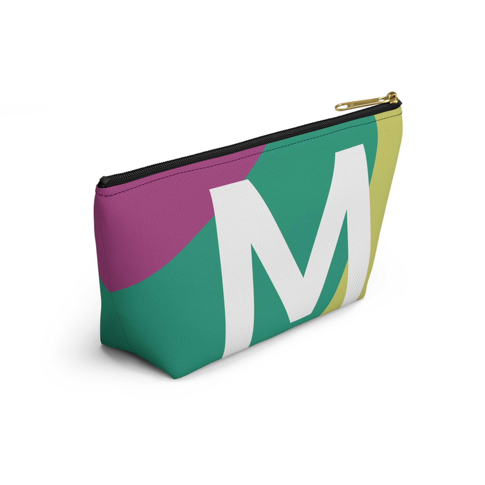 Initials Colorblock Accessory Pouch — Monogram M T-Bottom Cosmetic Bag