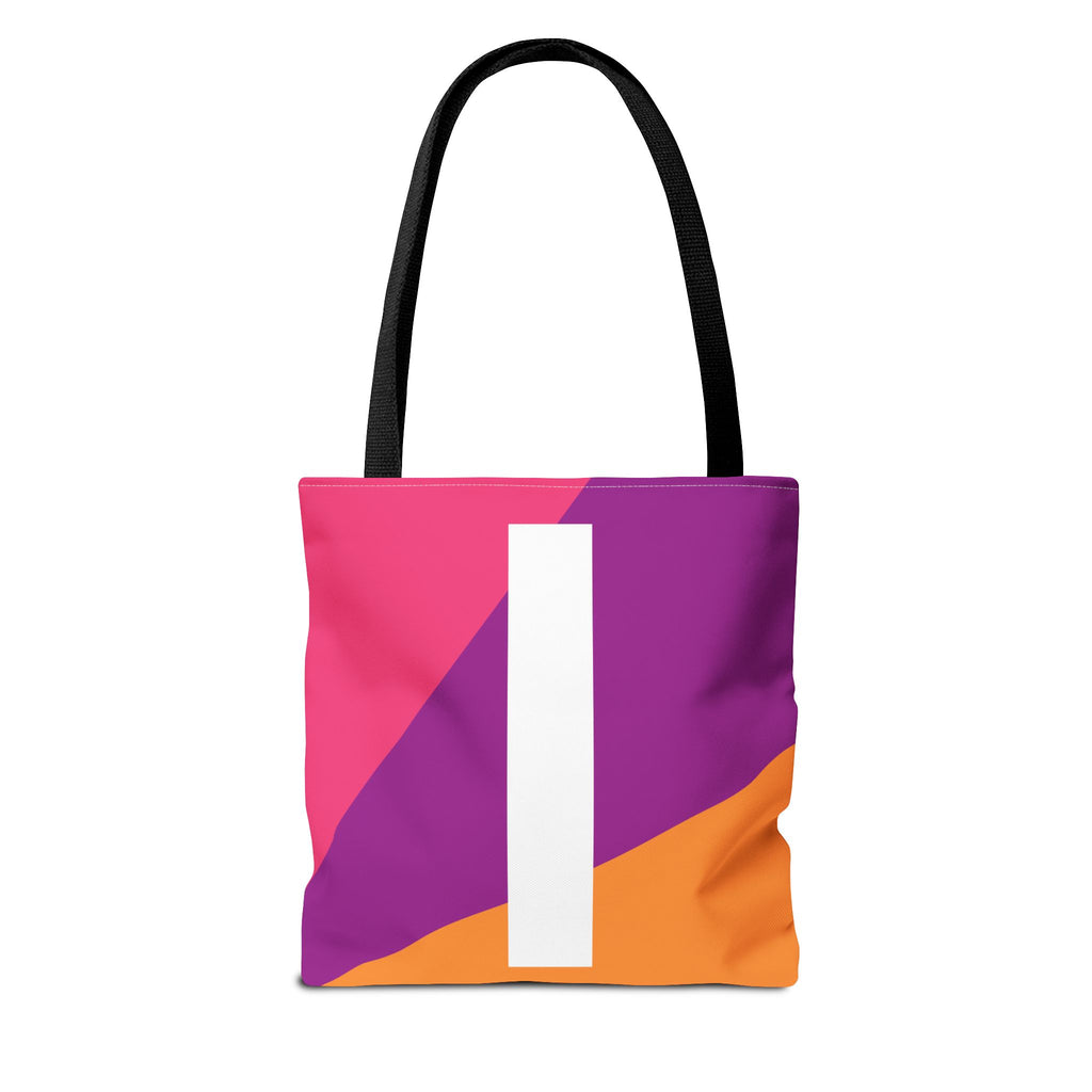 Monogram 'I' Colorblock Tote Bag — Personalized Initial I Shoulder Tote