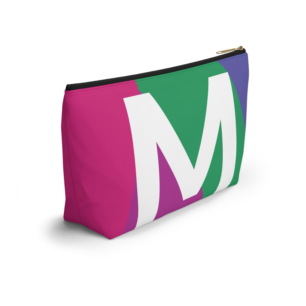 Initials Colorblock Accessory Pouch — Monogram M T-Bottom Cosmetic Bag