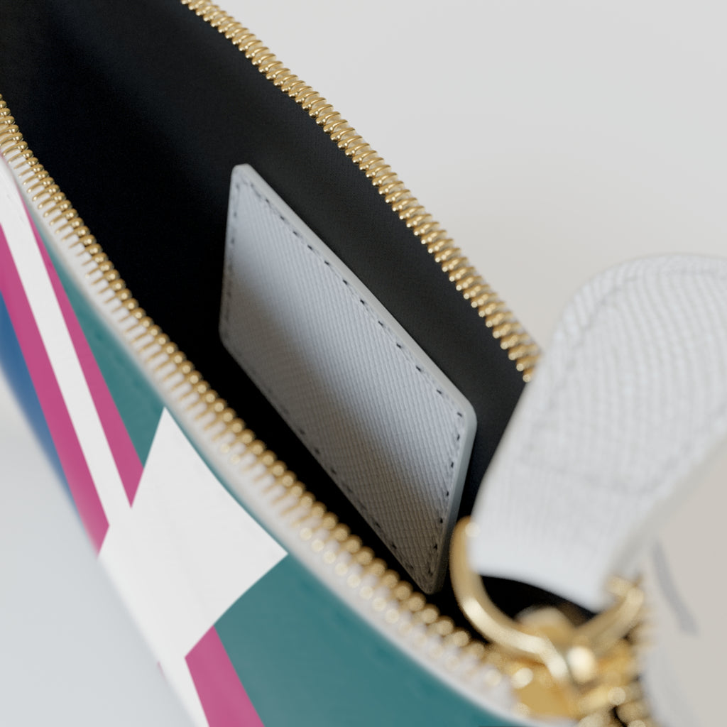 Initial X Mini Clutch — Colorblock Monogram Wristlet Wallet