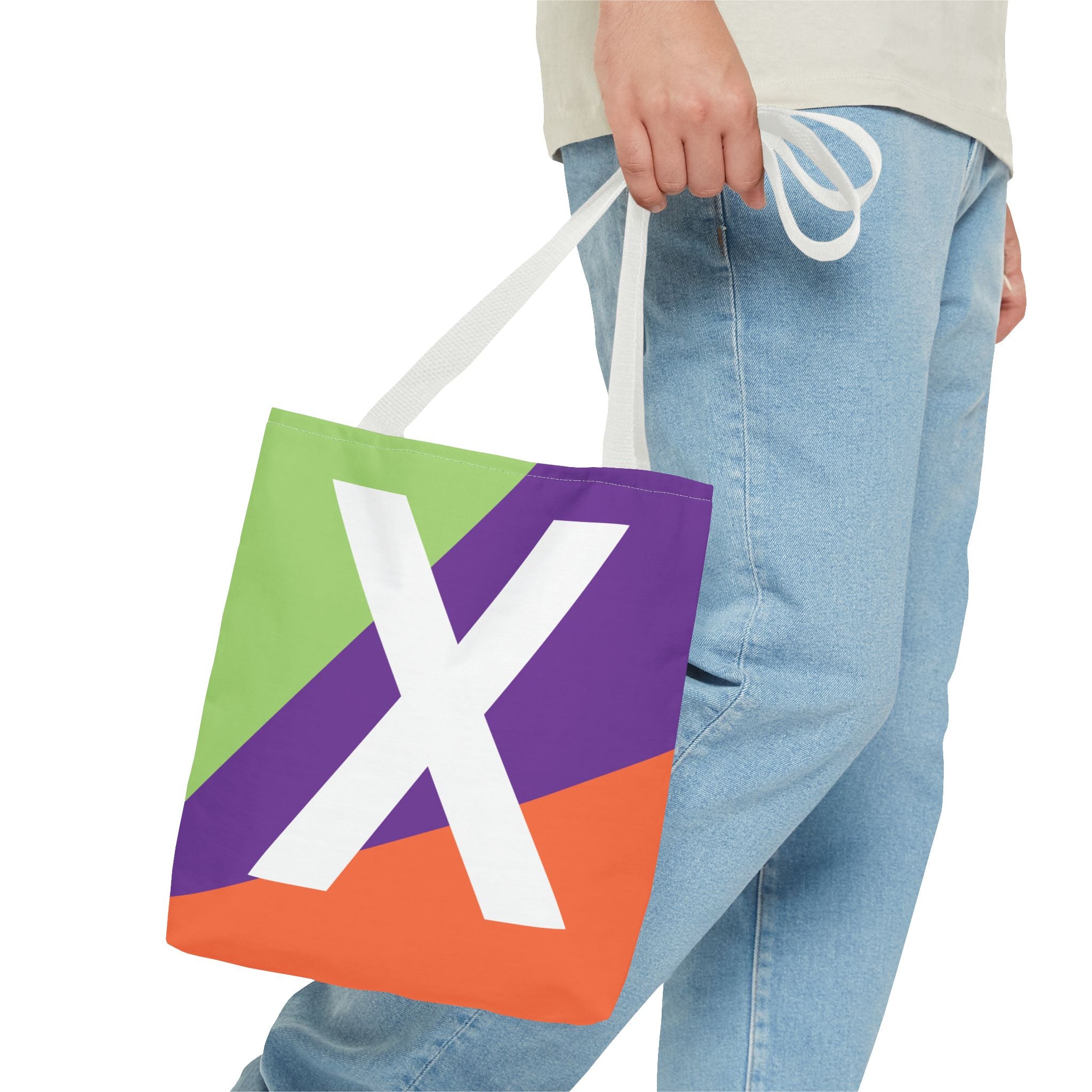Monogram 'X' Colorblock Tote Bag — Personalized Initial X Shoulder Tote