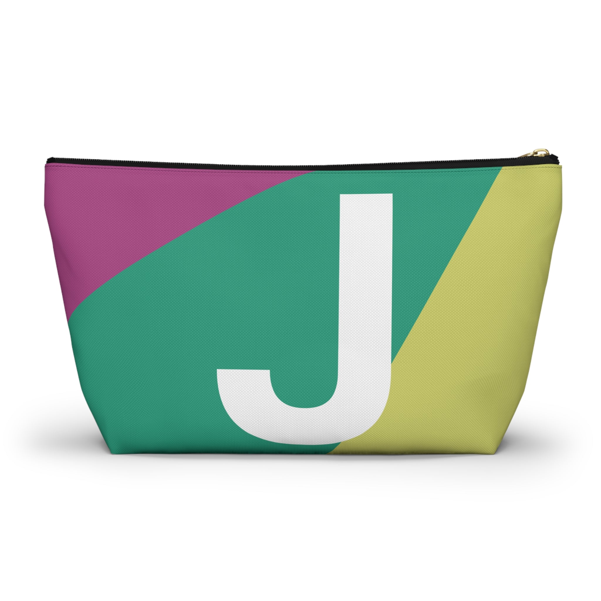 Initials Colorblock Accessory Pouch — Monogram J T-Bottom Cosmetic Bag