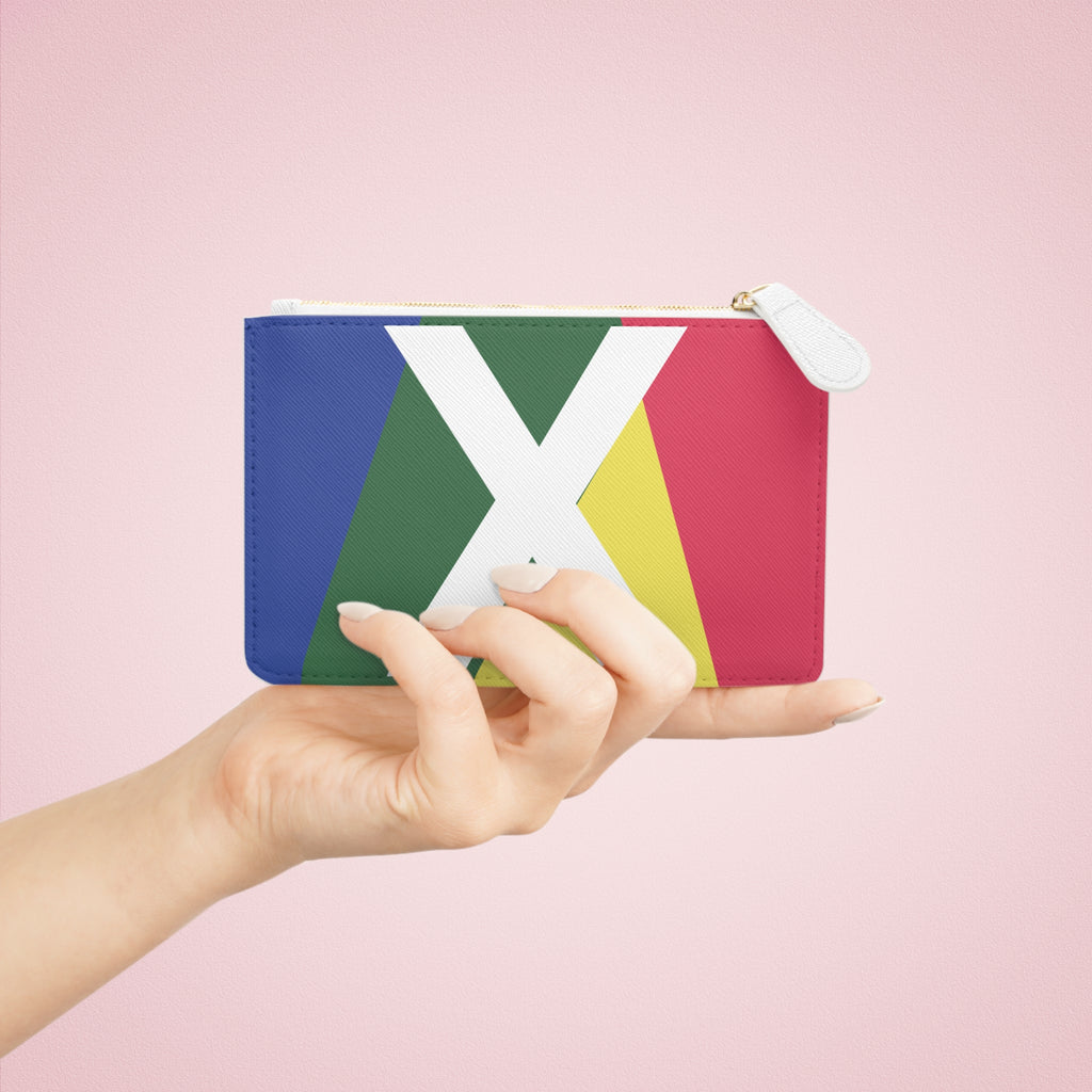 Initial X Mini Clutch — Colorblock Monogram Wristlet Wallet