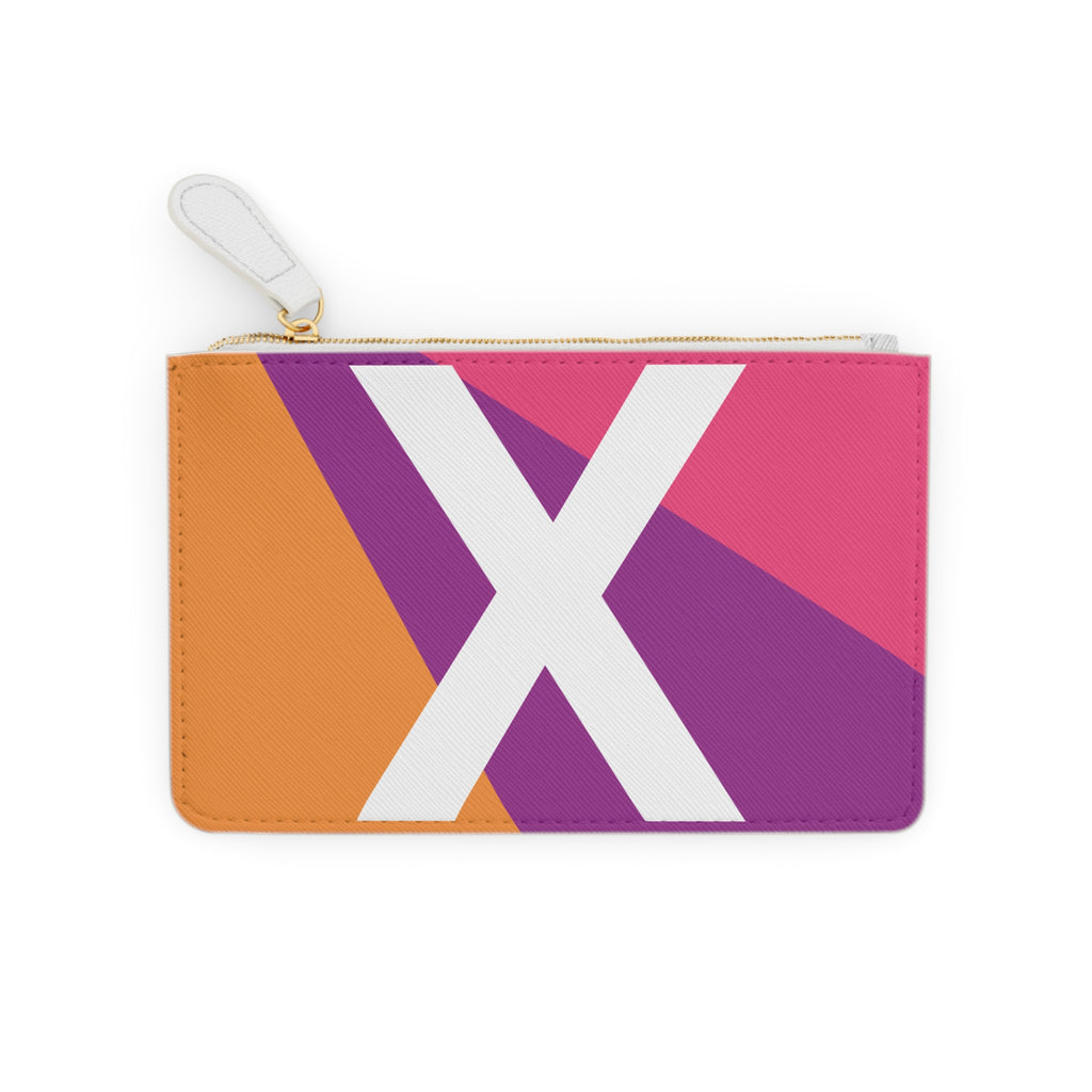 Initial X Mini Clutch — Colorblock Monogram Wristlet Wallet