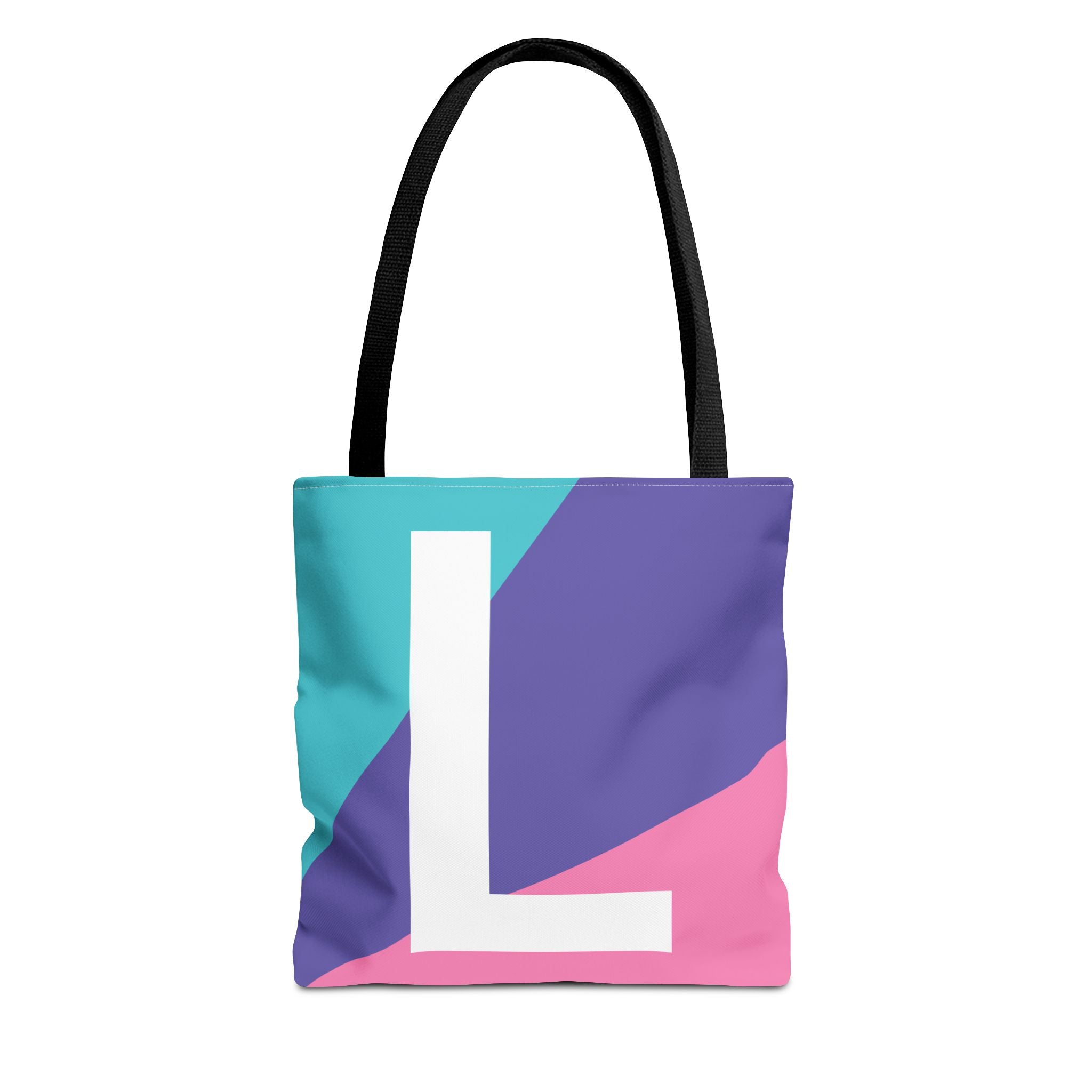 Monogram 'L' Colorblock Tote Bag — Personalized Initial L Shoulder Tote