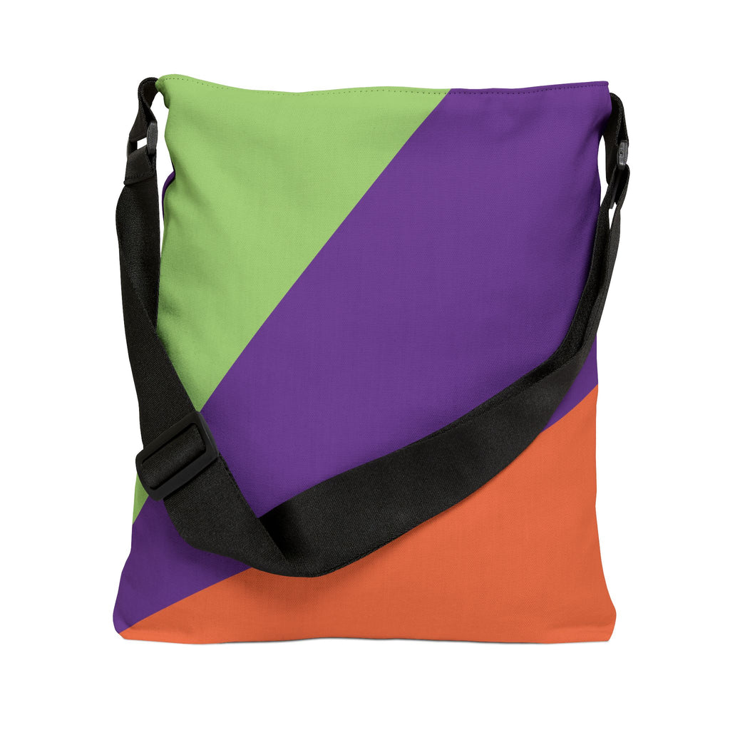 Colorblock Geometric Tote Bag — Adjustable Strap, Bright Abstract Pattern