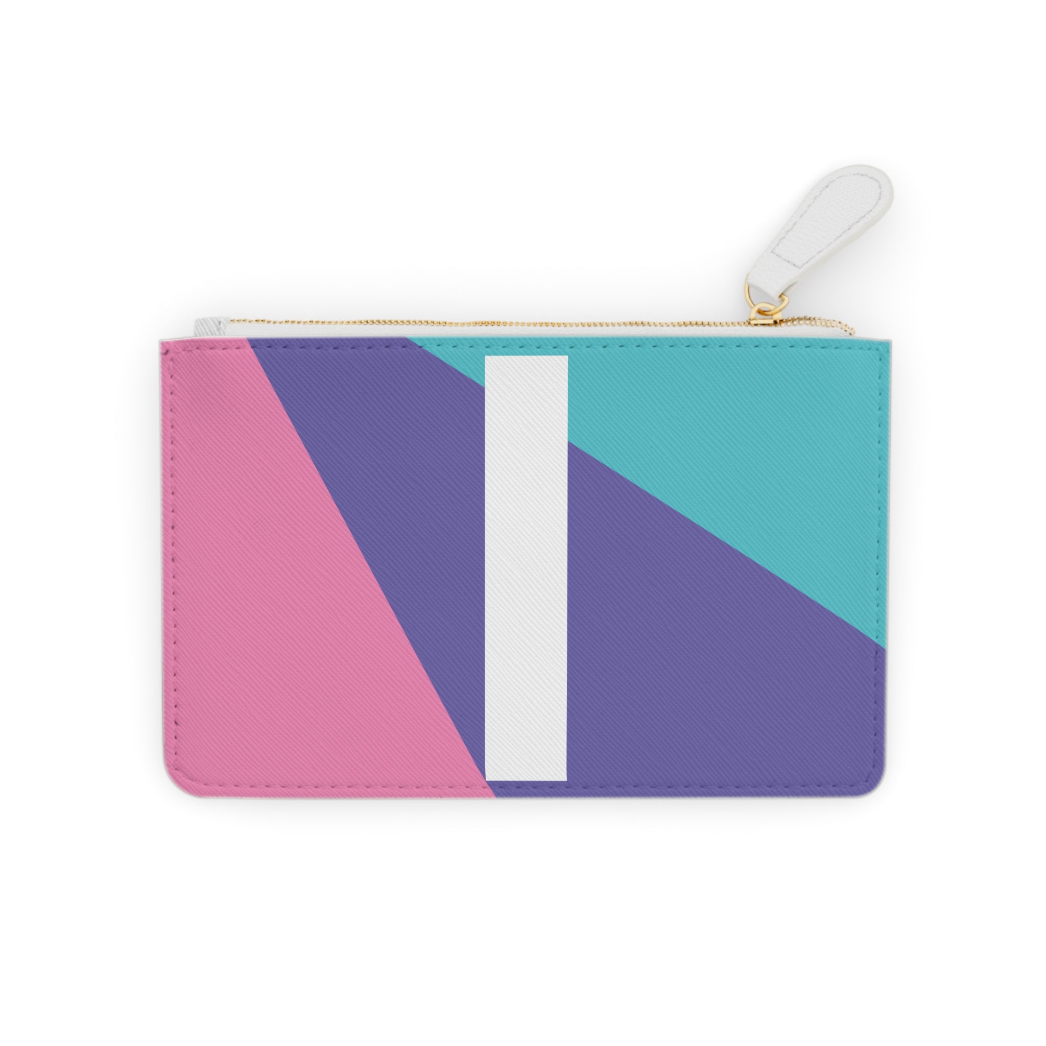 Initial I Mini Clutch — Colorblock Monogram Wristlet Wallet