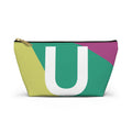 Initials Colorblock Accessory Pouch — Monogram U T-Bottom Cosmetic Bag