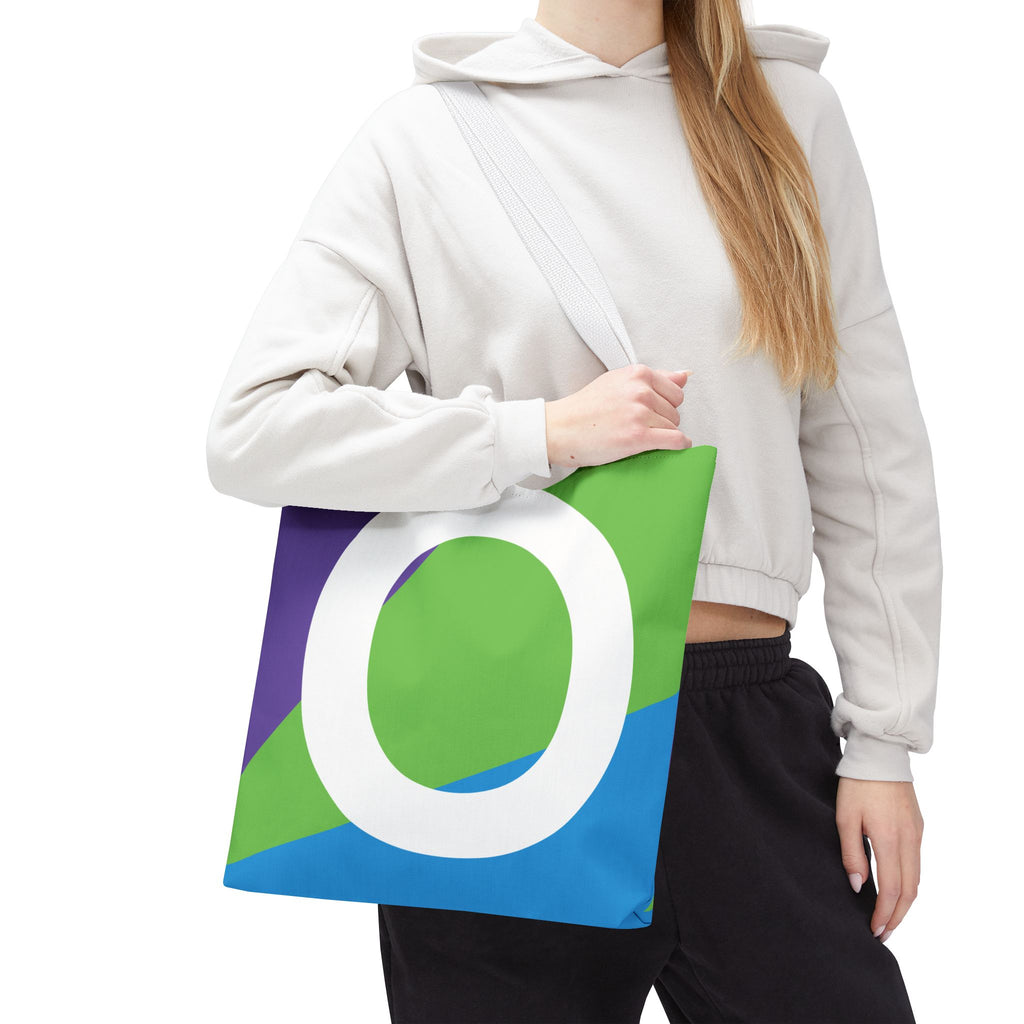 Monogram 'O' Colorblock Tote Bag — Personalized Initial O Shoulder Tote