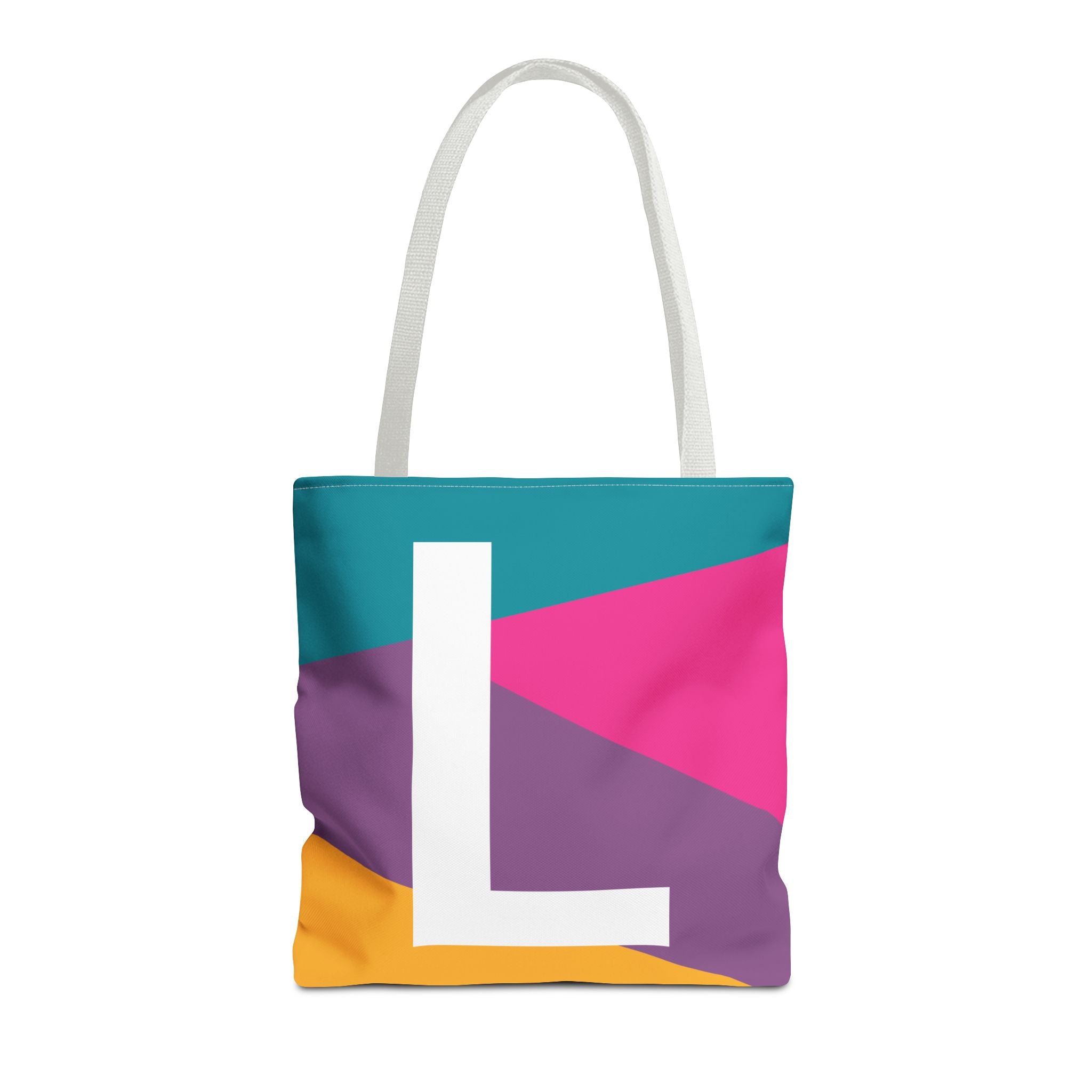 Monogram 'L' Colorblock Tote Bag — Personalized Initial L Shoulder Tote