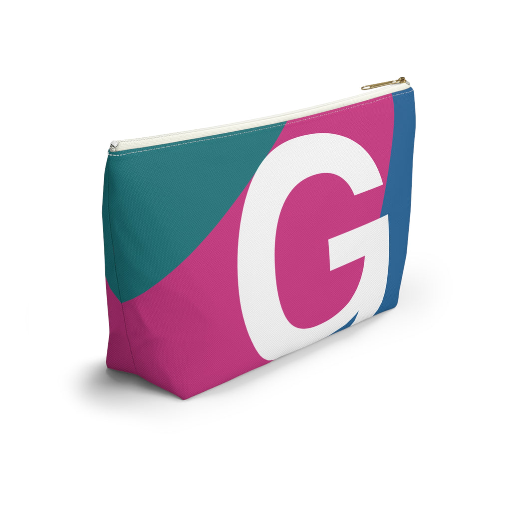 Initials Colorblock Accessory Pouch — Monogram G T-Bottom Cosmetic Bag