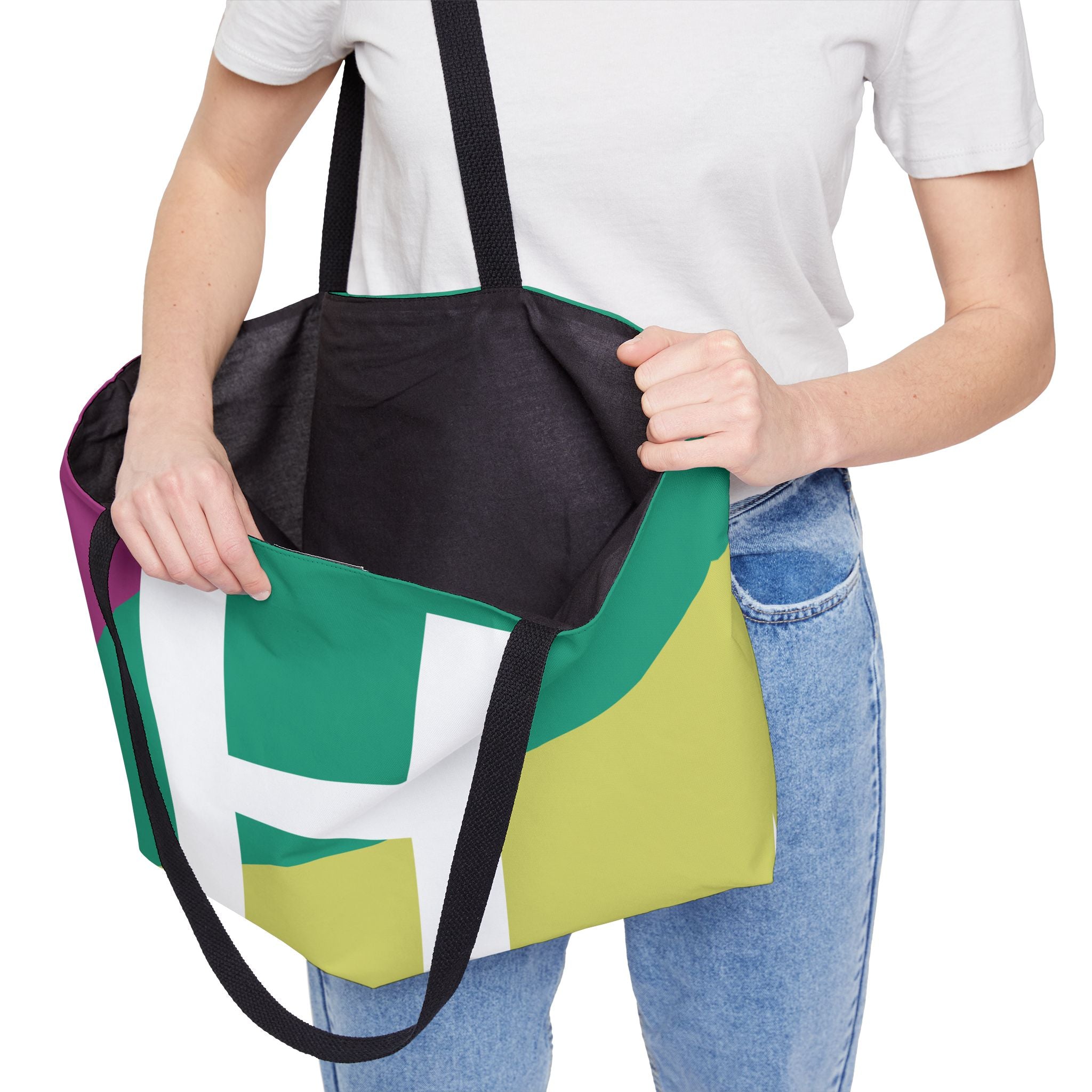 Personalized 'H' Colorblock Tote Bag — Monogram Weekender Tote