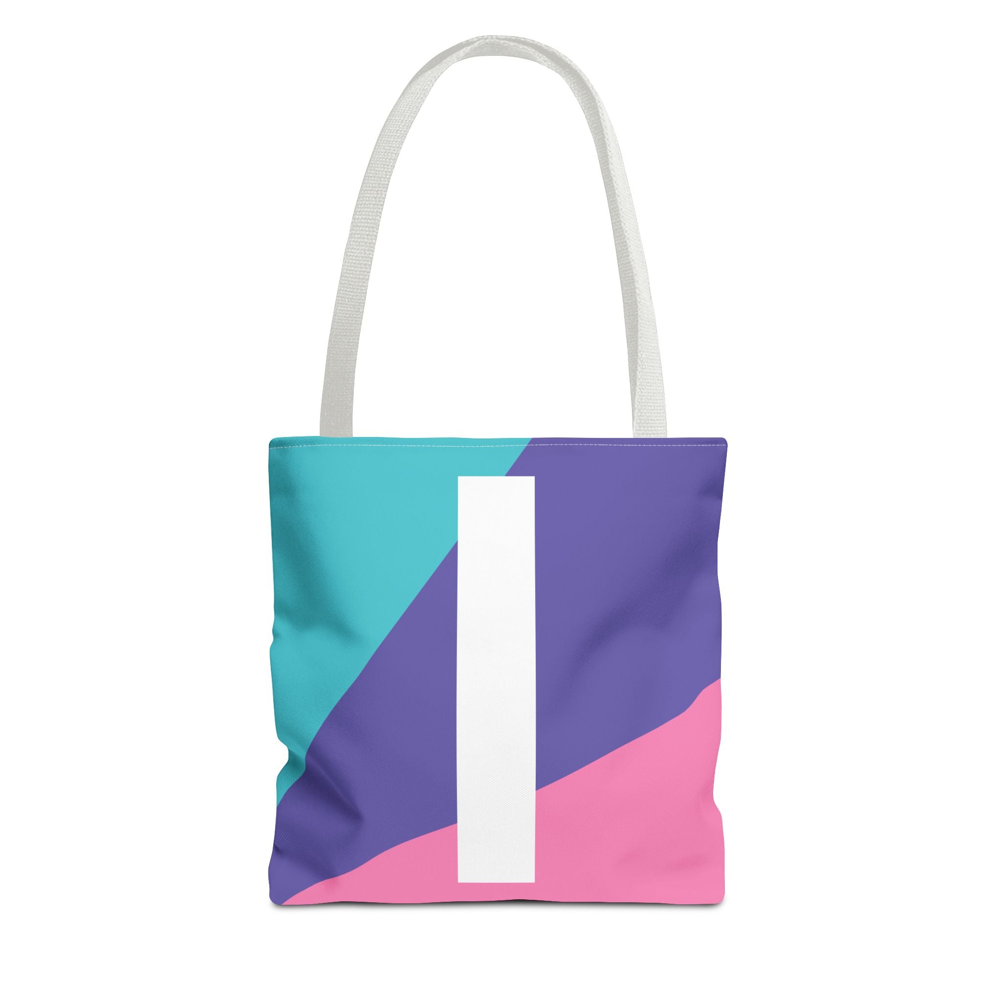 Monogram 'I' Colorblock Tote Bag — Personalized Initial I Shoulder Tote