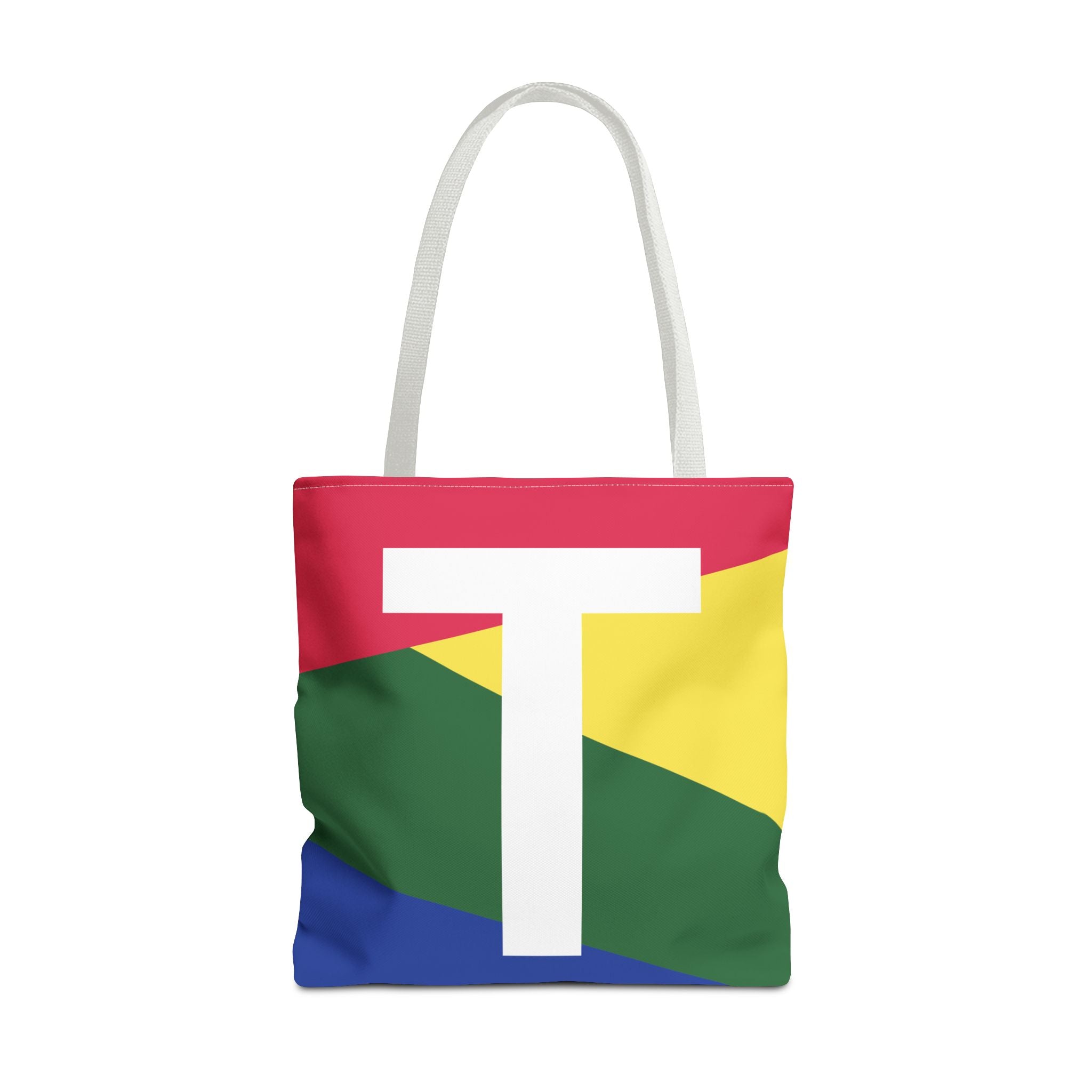 Monogram 'T' Colorblock Tote Bag — Personalized Initial T Shoulder Tote