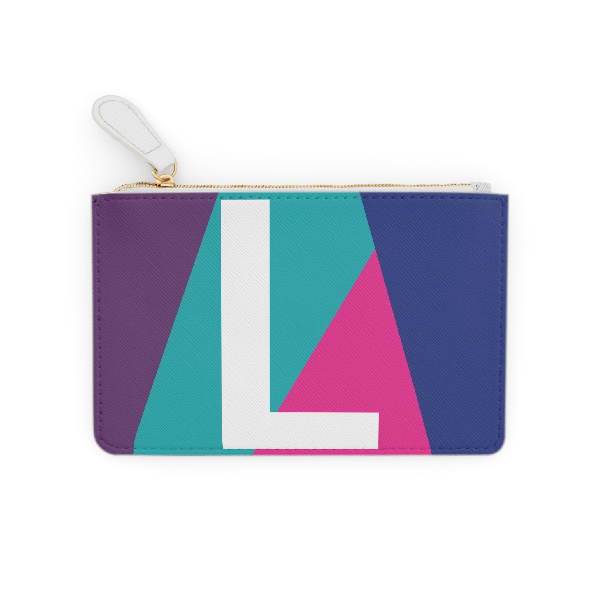 Initial L Mini Clutch — Colorblock Monogram Wristlet Wallet