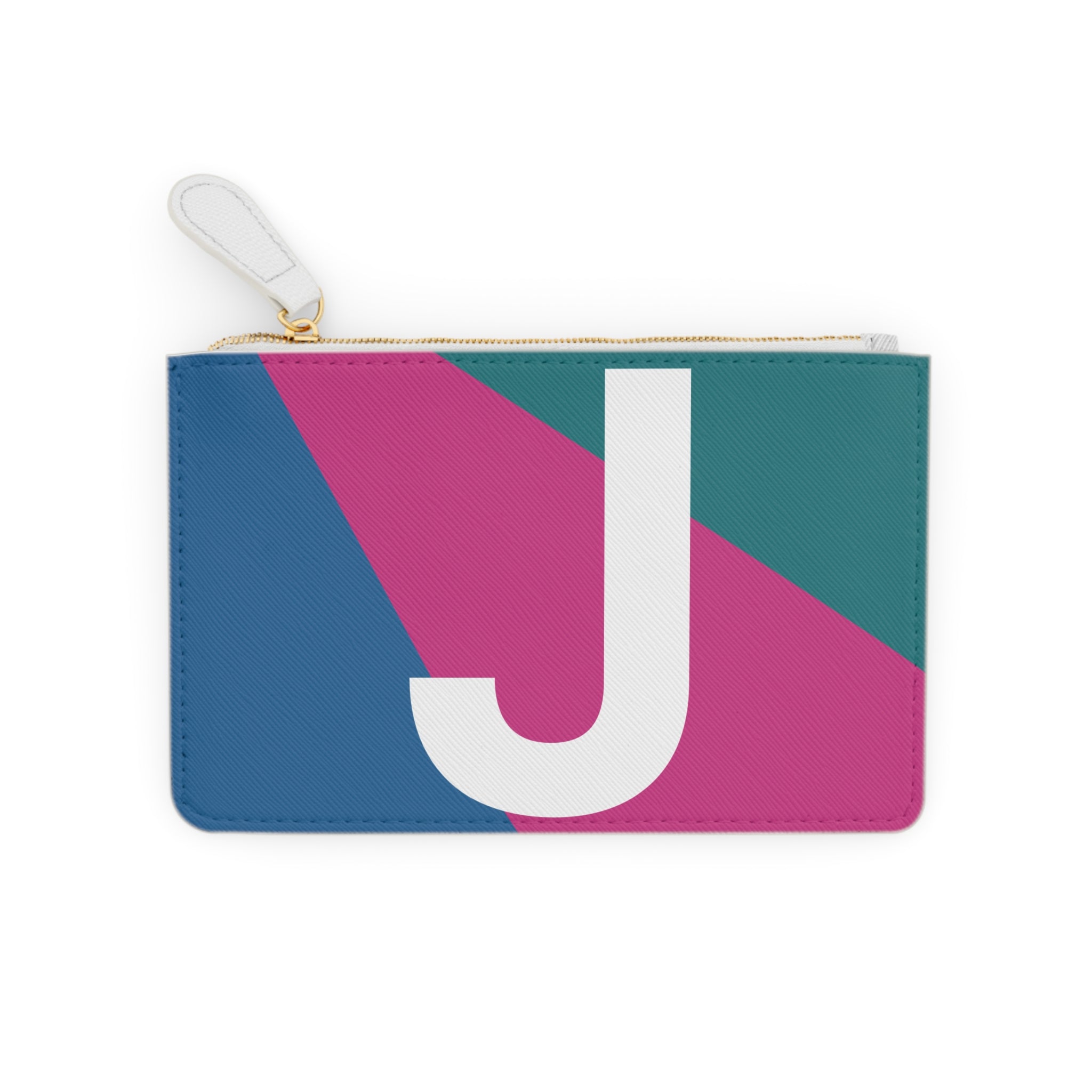 Initial J Mini Clutch — Colorblock Monogram Wristlet Wallet