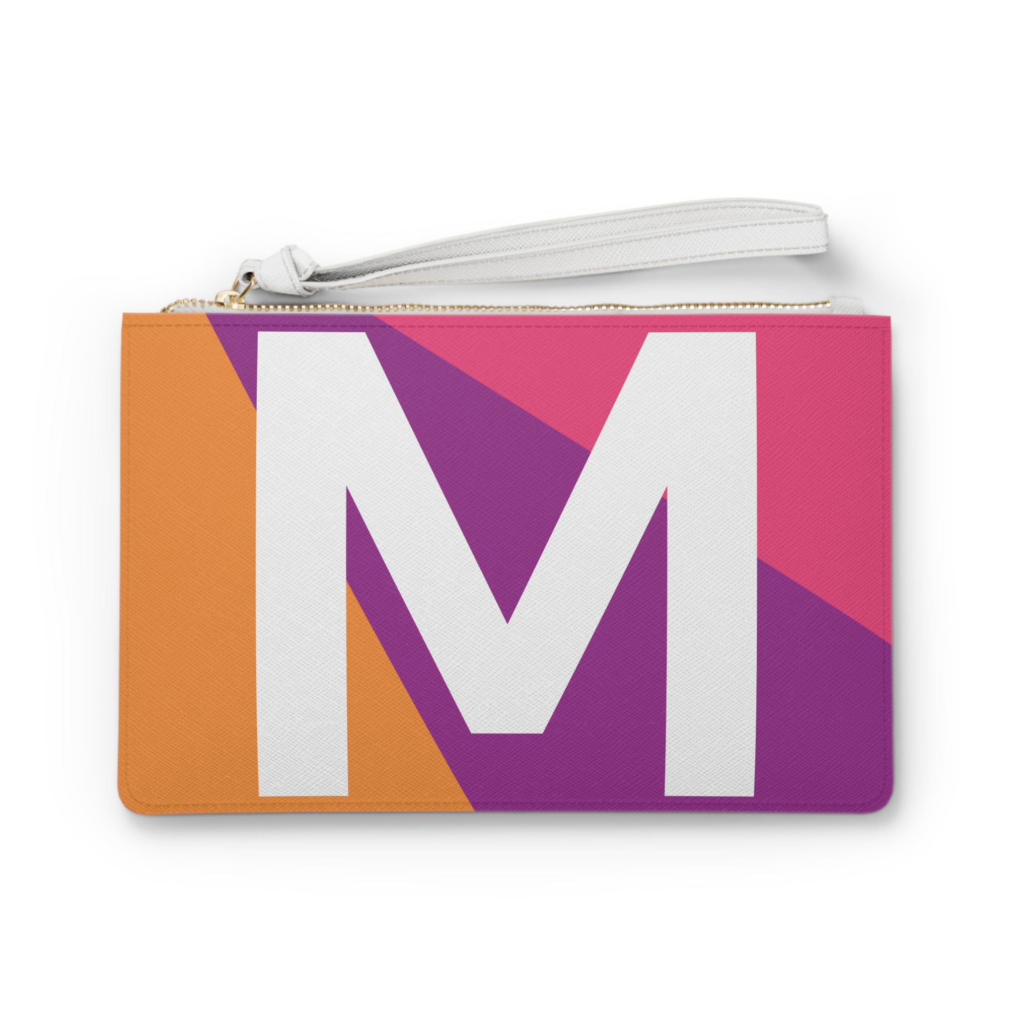 Monogram 'M' Colorblock Clutch Bag — Bold Geometric Wristlet for Everyday & Gifts