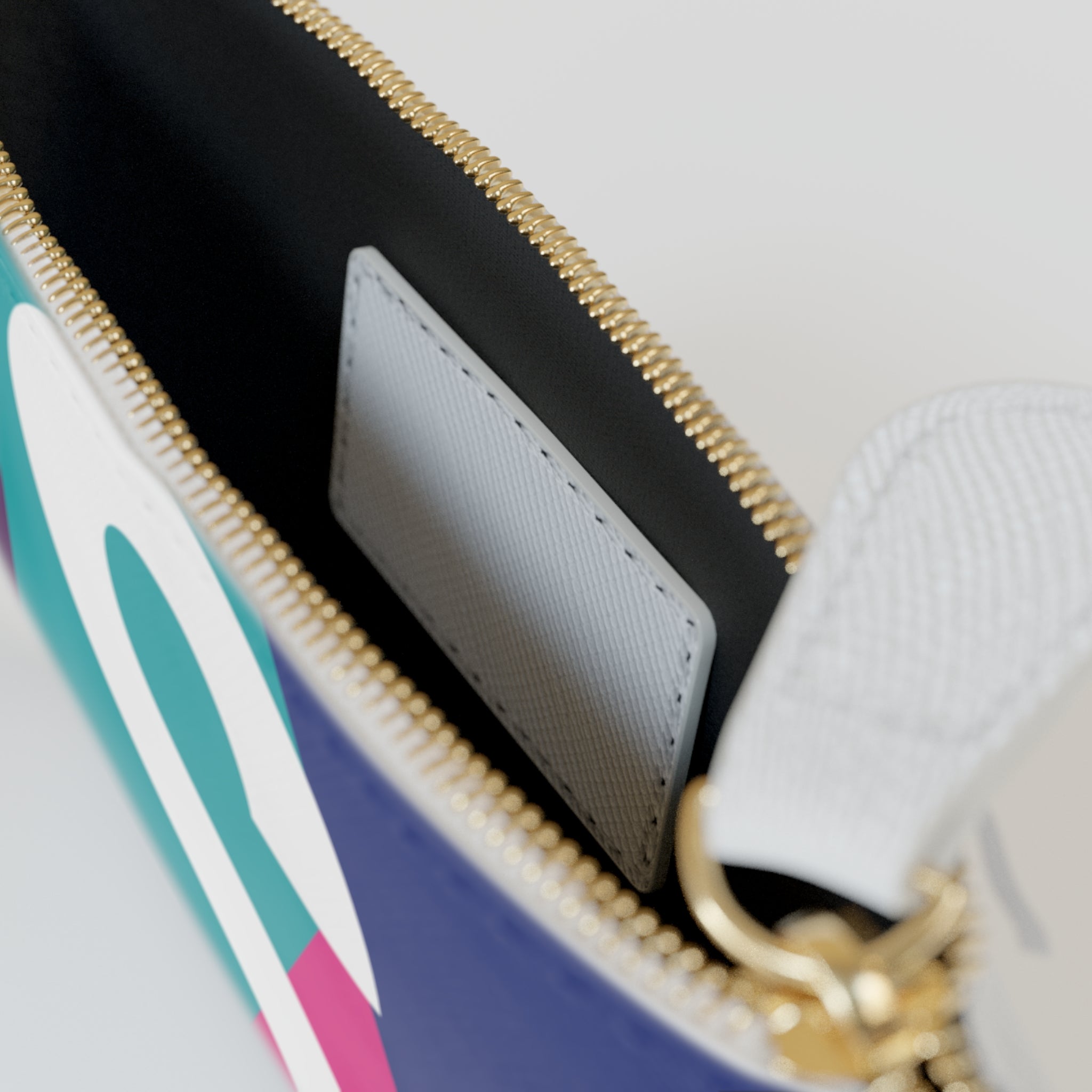 Initial S Mini Clutch — Colorblock Monogram Wristlet Wallet