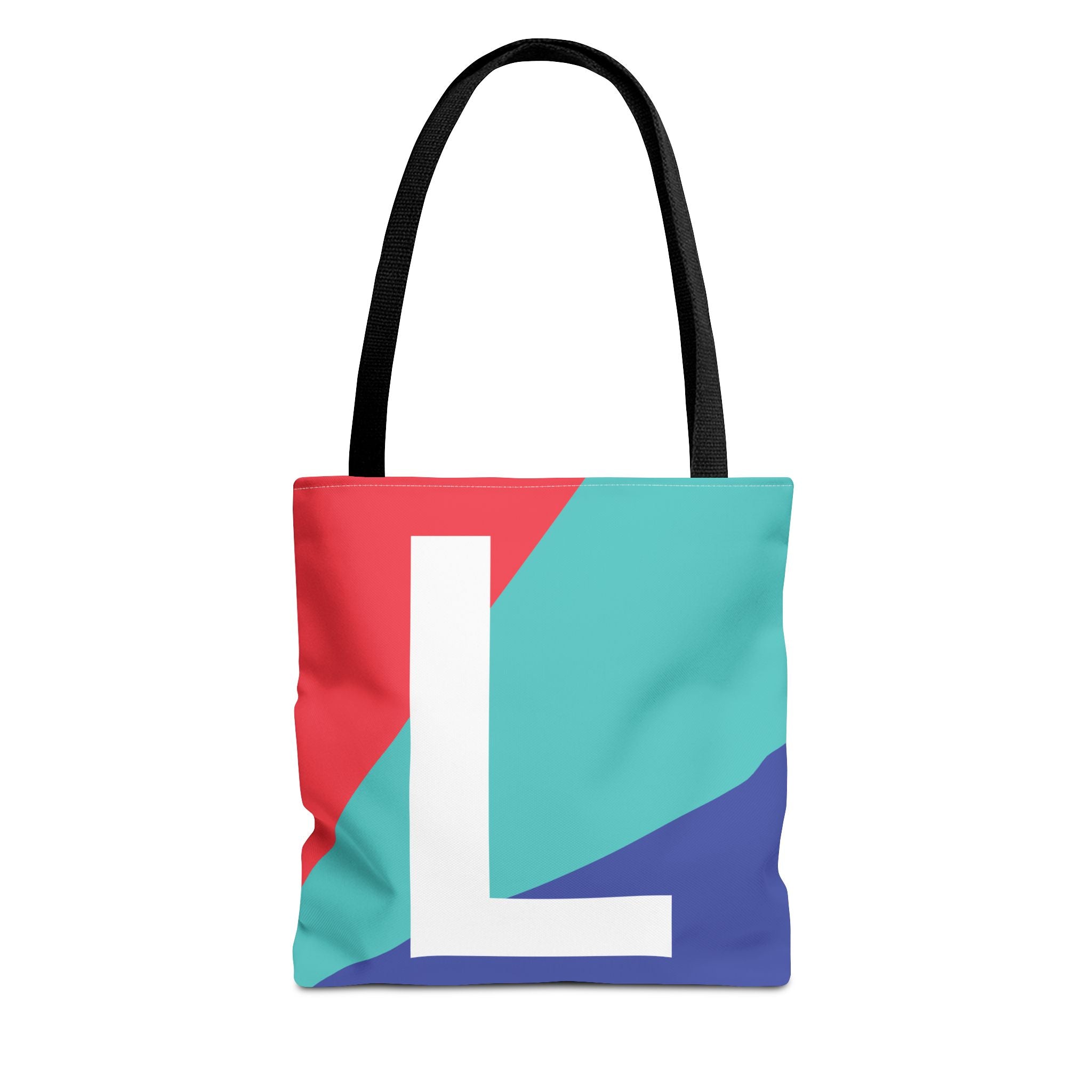 Monogram 'L' Colorblock Tote Bag — Personalized Initial L Shoulder Tote