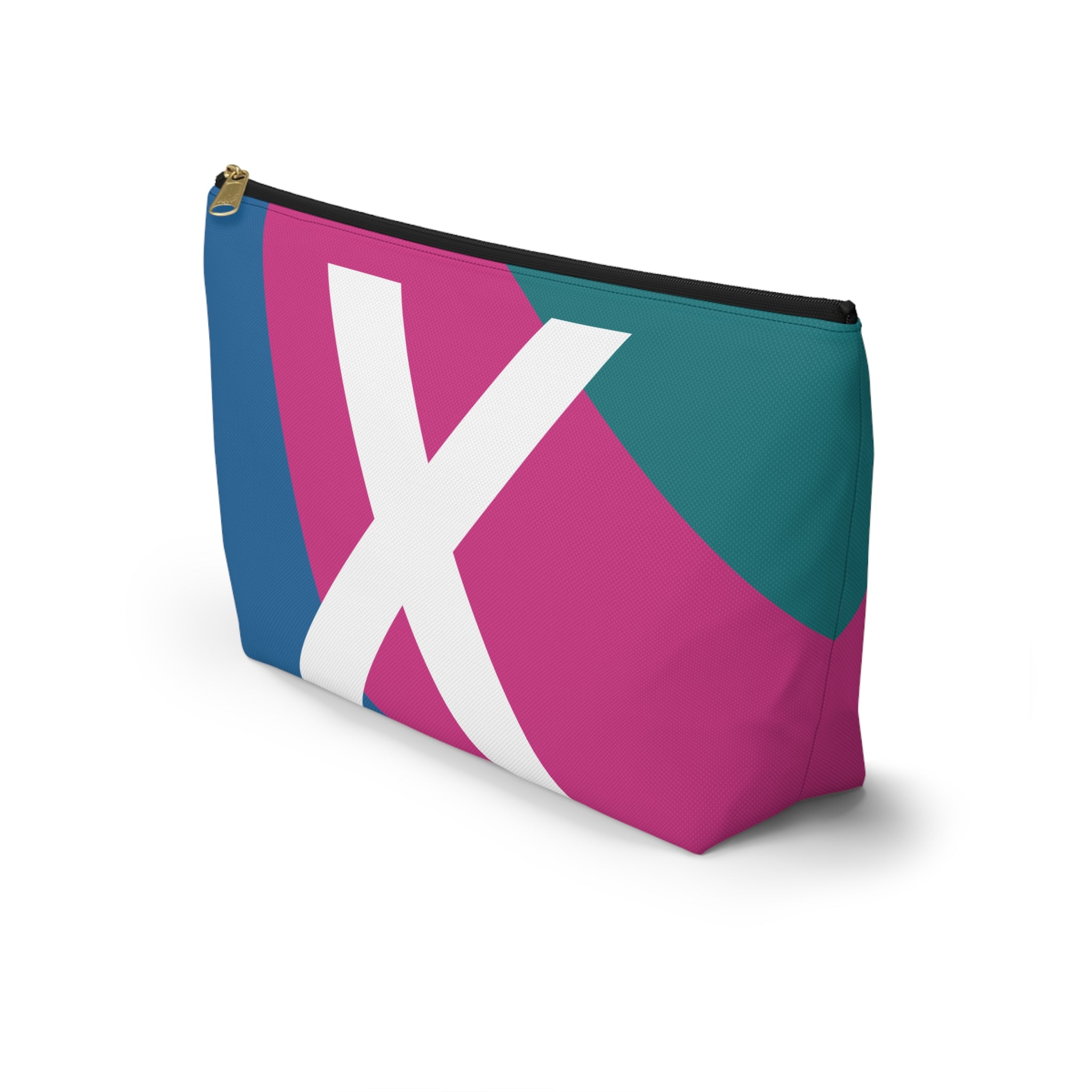 Initials Colorblock Accessory Pouch — Monogram X T-Bottom Cosmetic Bag