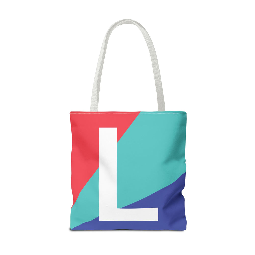 Monogram 'L' Colorblock Tote Bag — Personalized Initial L Shoulder Tote